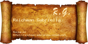 Reichman Gabriella névjegykártya
